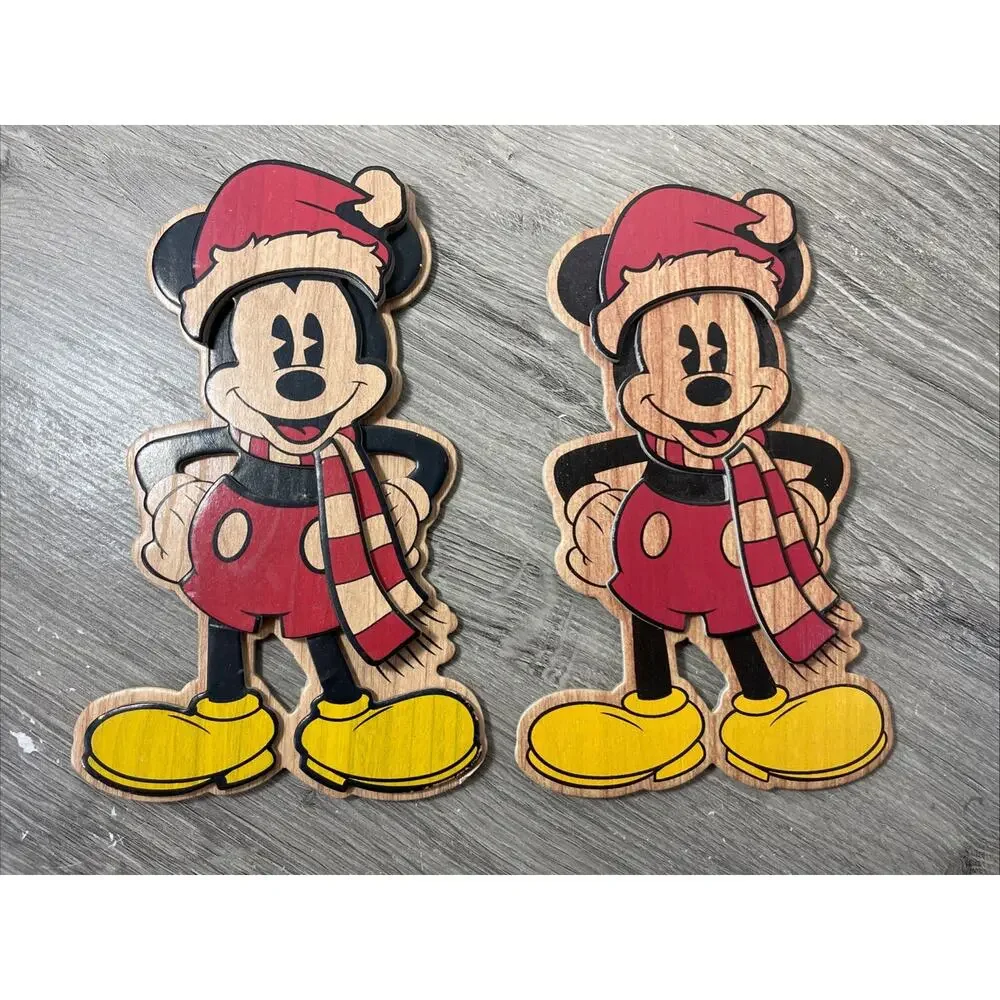 Mickey Mouse Hallmark Signature Disney Collectable Wooden Image Set Of 2